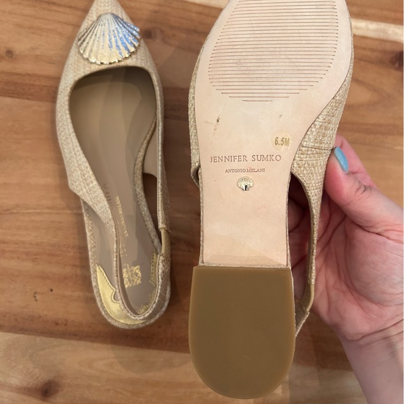 New Jennifer Sumko x Antonio Melani Shell Sling Back Flats - Picture 5 of 5